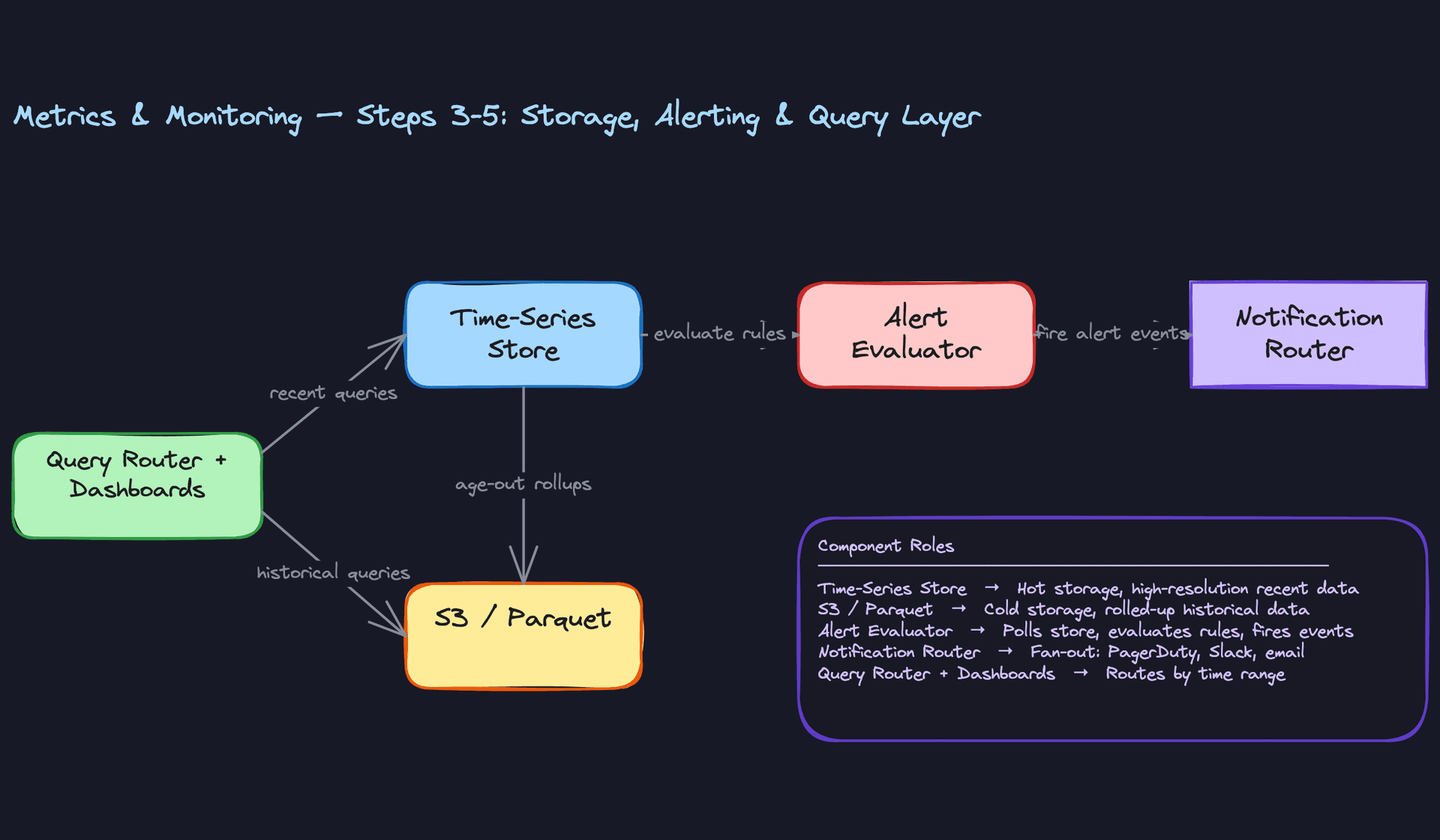 Step 3-5: Storage, Alerting, and Query Layer