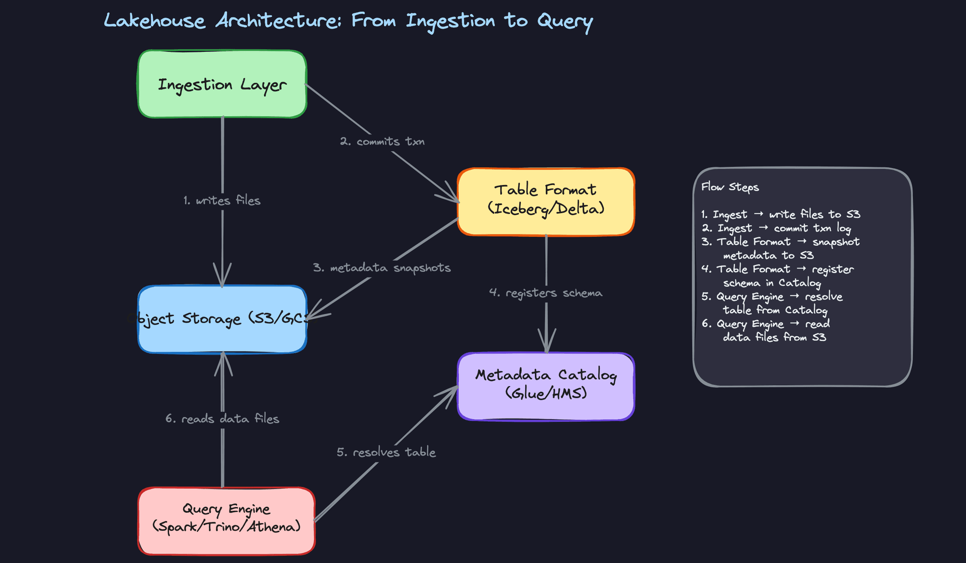 Lakehouse Architecture: From Ingestion to Query