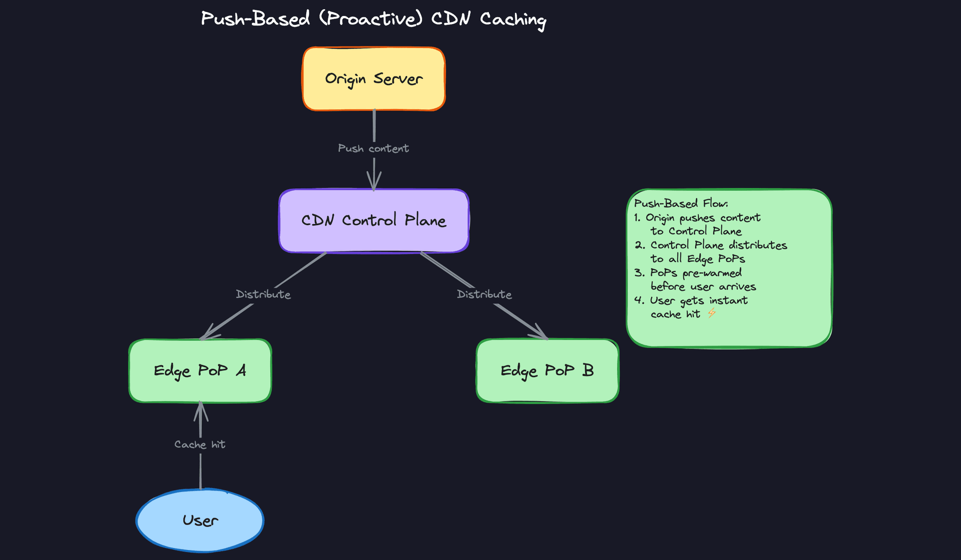 Push-Based (Proactive) Caching: Pre-Warmed Before Users Arrive