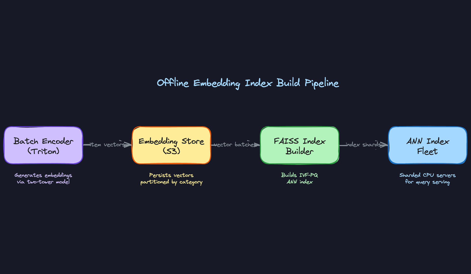 Offline Embedding Index Build Pipeline